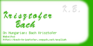 krisztofer bach business card